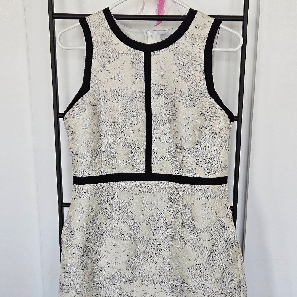 White Dress with Black Trim